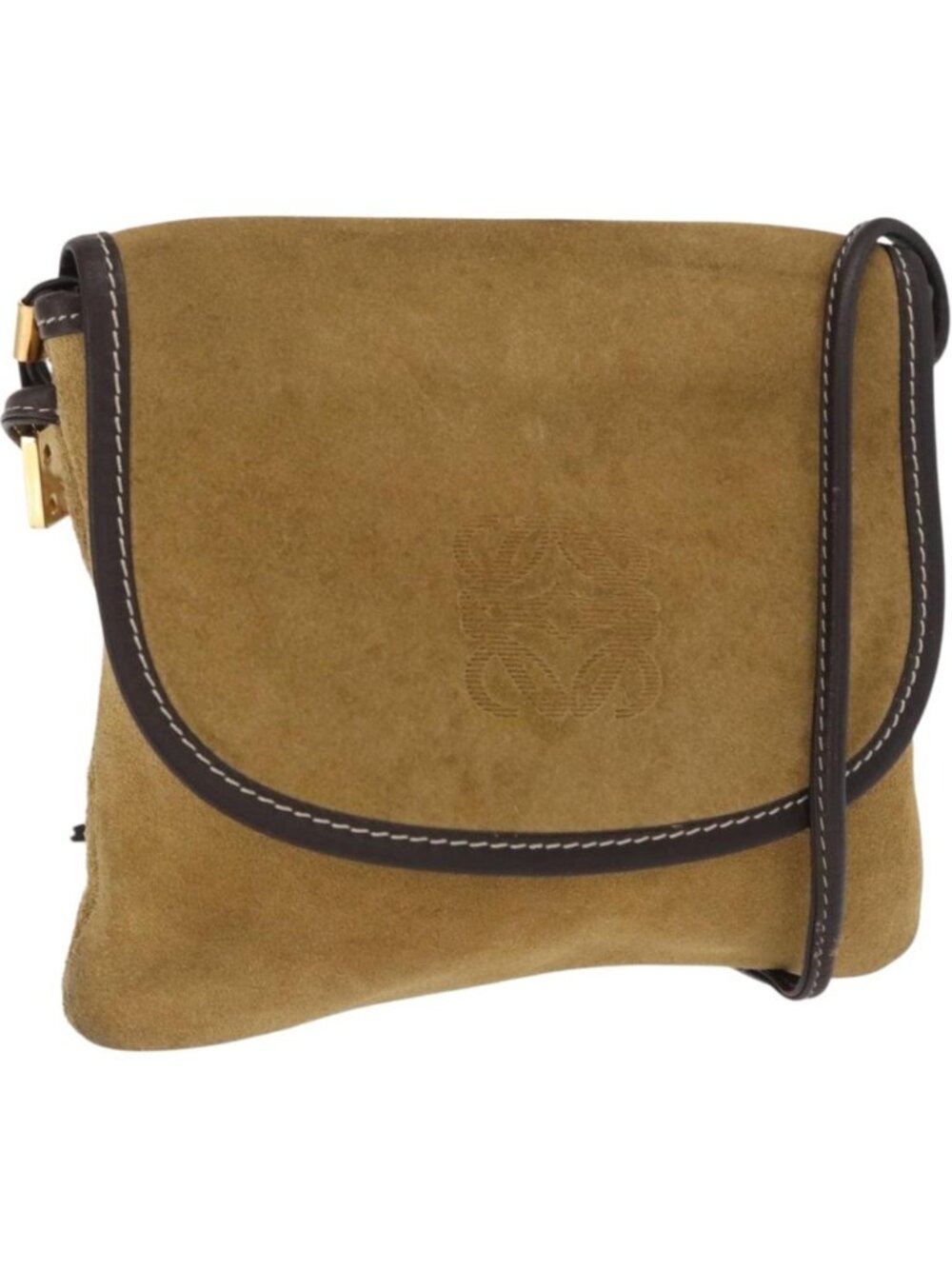 LOEWE Shoulder Bag Suede Brown